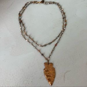 Raw & Rebellious Beaded Arrowhead Necklace